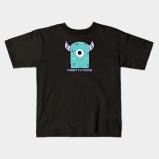 funny one eye monster Kids T-Shirt